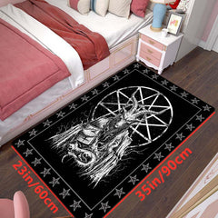 Dark Satanic Pattern Area Rug Halloween Decor Mat