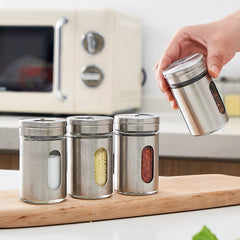 Stainless Steel Spice Shaker Seasoning Pot Camping Barbecue Jars