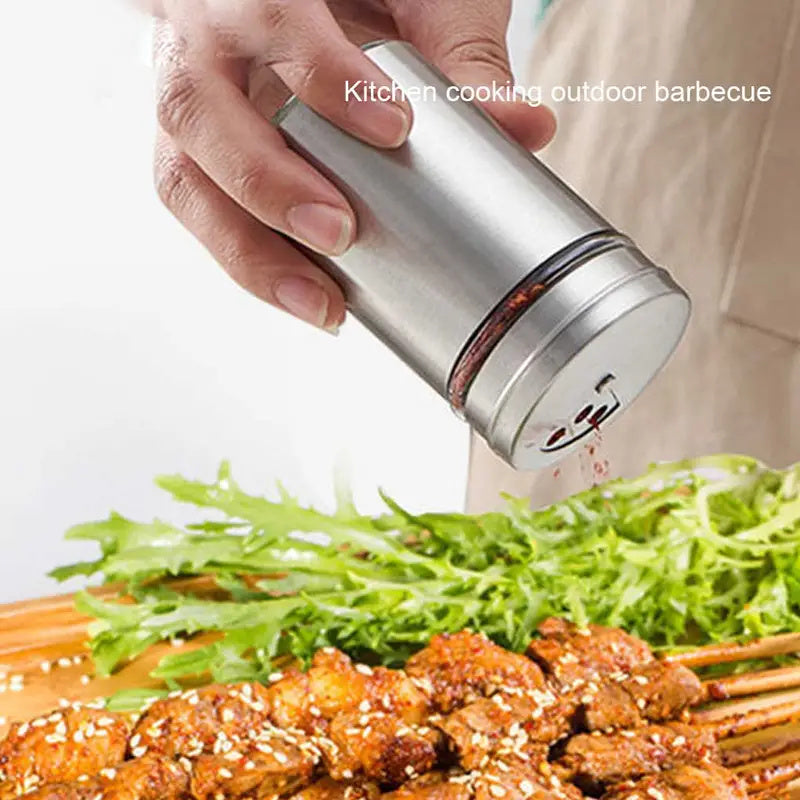 Stainless Steel Spice Shaker Seasoning Pot Camping Barbecue Jars