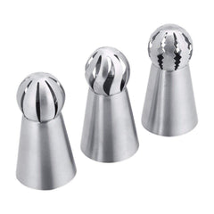 3pcs Set Stainless Steel Torch Spherical Nozzle Cake Baking Supplies