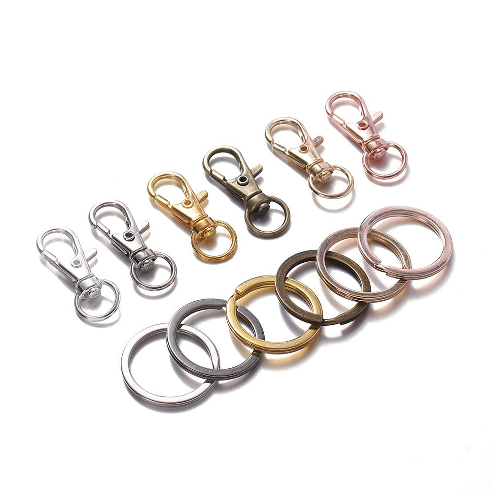 20Pcs Swivel Clasps Set Lanyard Snap Hooks Key Chain Rings Lobster Clasps