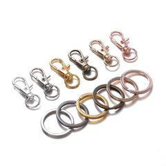 20Pcs Swivel Clasps Set Lanyard Snap Hooks Key Chain Rings Lobster Clasps