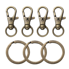 20Pcs Swivel Clasps Set Lanyard Snap Hooks Key Chain Rings Lobster Clasps