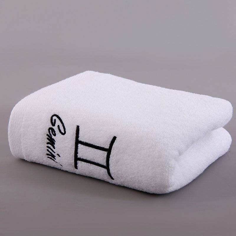 Constellation Embroidery Hand Towel Soft Cotton Face Towel for Home