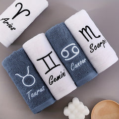 Constellation Embroidery Hand Towel Soft Cotton Face Towel for Home