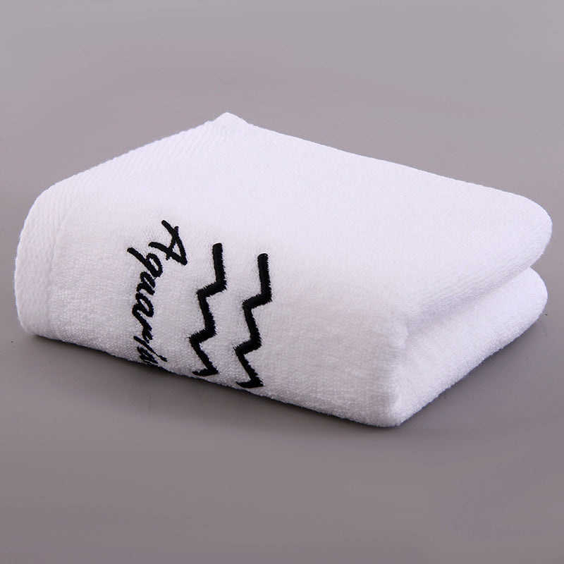 Constellation Embroidery Hand Towel Soft Cotton Face Towel for Home