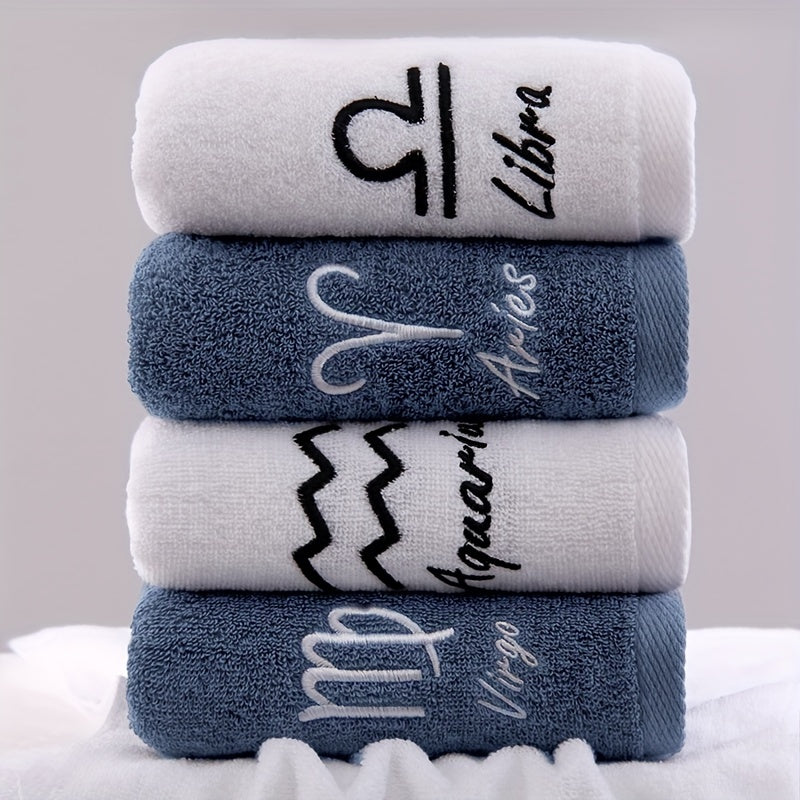 Constellation Embroidery Hand Towel Soft Cotton Face Towel for Home