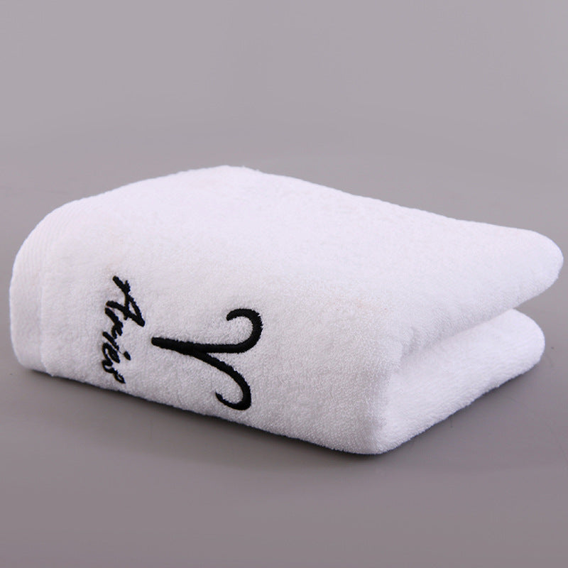 Constellation Embroidery Hand Towel Soft Cotton Face Towel for Home