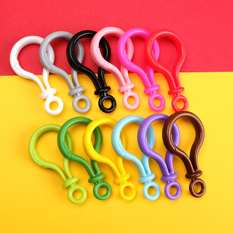 12pcs Colored Light Bulb Buckle Keychain Plush Doll Hook