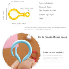 12pcs Colored Light Bulb Buckle Keychain Plush Doll Hook