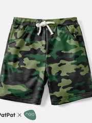 Boys Camouflage & Letter Print Shorts for Summer Outdoor