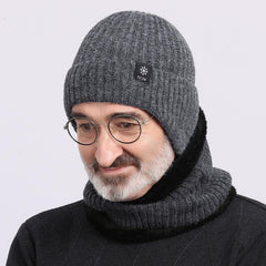 Men's Winter Warm Ear Protection Knitted Woolen Hat For Middle Aged And Elderly