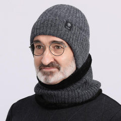 Men's Winter Warm Ear Protection Knitted Woolen Hat For Middle Aged And Elderly