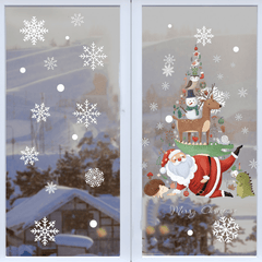 Christmas Window Stickers Snowflake Santa Wall Decal Year Christmas Decoration