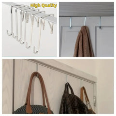 10pcs Single Hook Over The Door Metal Hanging Hook For Home Storage