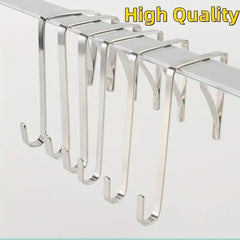 10pcs Single Hook Over The Door Metal Hanging Hook For Home Storage