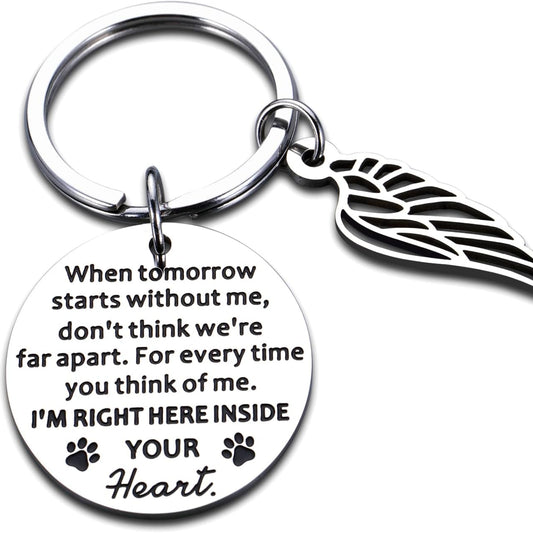 Dog Memorial Keychain Remembrance Gift Bereavement Pet Loss Puppy Sympathy
