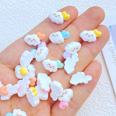 10pcs Resin Mini Clouds Flat Back for Hair Bows Manicure Embellishments