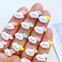 10pcs Resin Mini Clouds Flat Back for Hair Bows Manicure Embellishments