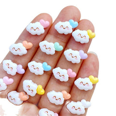 10pcs Resin Mini Clouds Flat Back for Hair Bows Manicure Embellishments