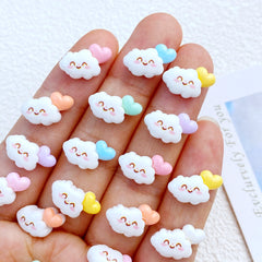 10pcs Resin Mini Clouds Flat Back for Hair Bows Manicure Embellishments