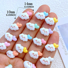 10pcs Resin Mini Clouds Flat Back for Hair Bows Manicure Embellishments