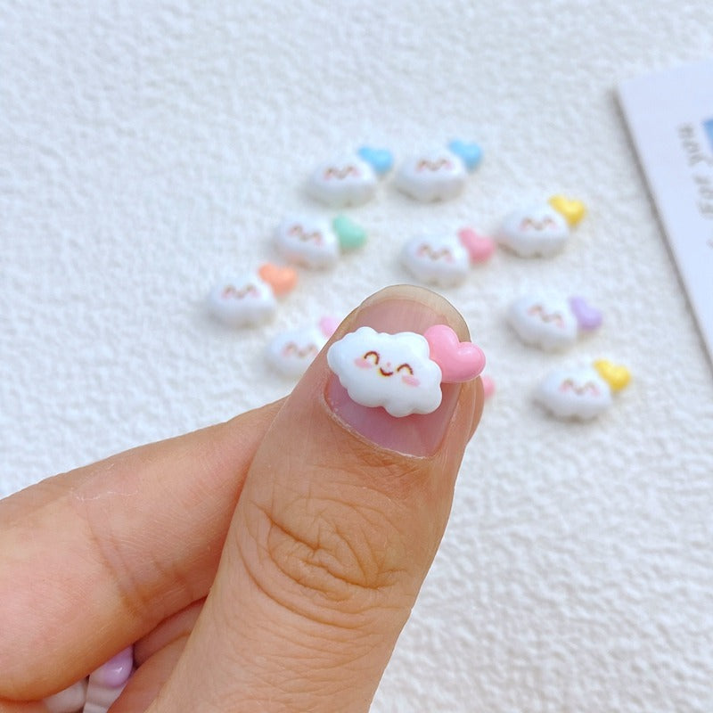 10pcs Resin Mini Clouds Flat Back for Hair Bows Manicure Embellishments
