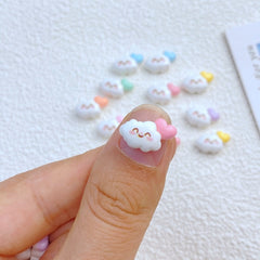 10pcs Resin Mini Clouds Flat Back for Hair Bows Manicure Embellishments