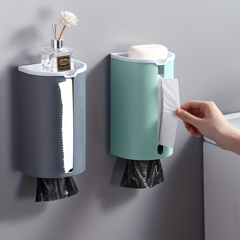 Wall Mounted Grocery Bag Holder with Lid