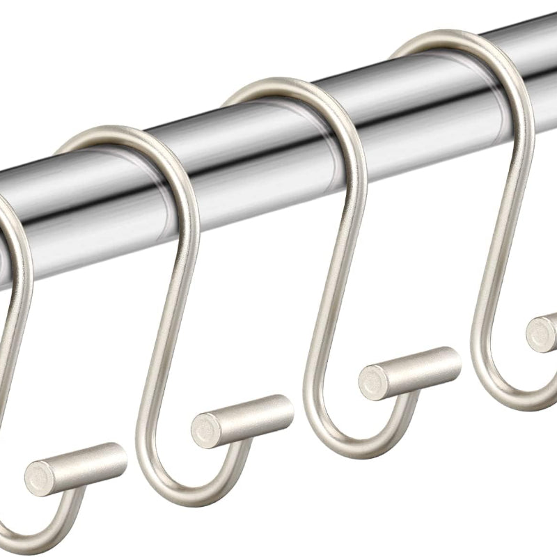 10pcs S Hooks Bathroom Curtain Hooks Metal Small S Hooks Organizing Storage