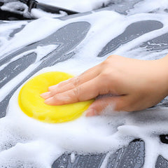 12pcs Car Wash Sponge Press Edge Waxing Sponge Compressed Round Waxing Sponge