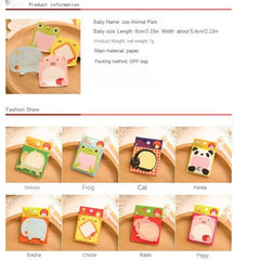 8pcs Zoo Animal Park Sticky Notes Set
