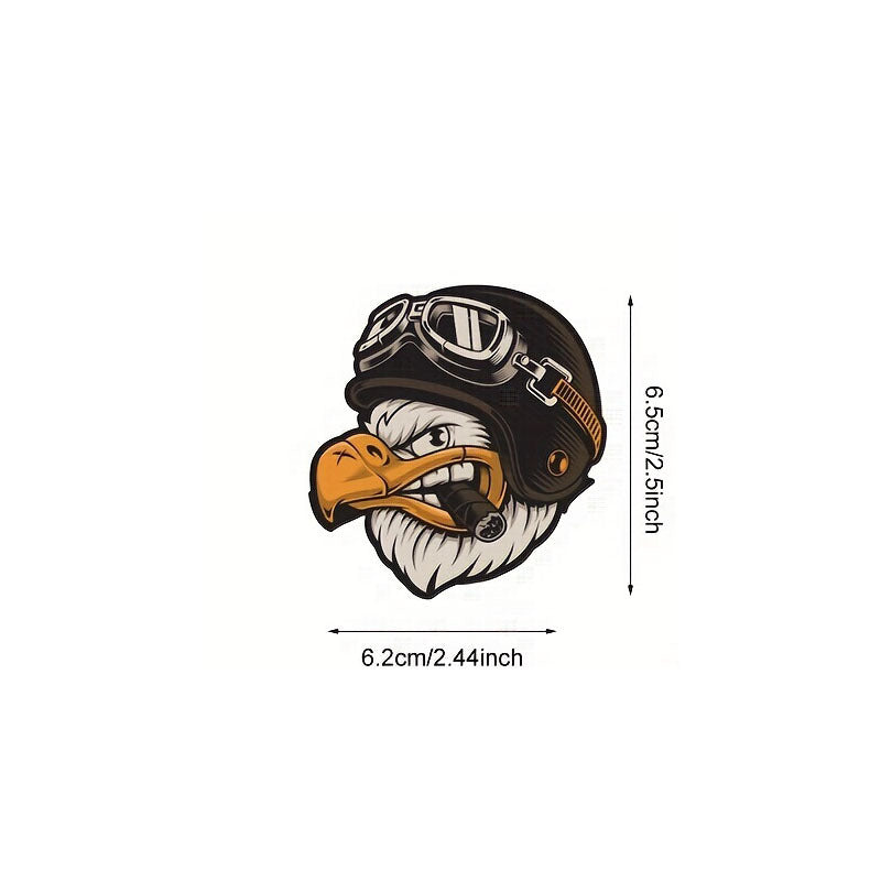 Eagle Biker Helmet Sticker - Bold Personality Statement