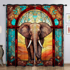 Bohemian Elephant 3D Window Curtains for Home Decor