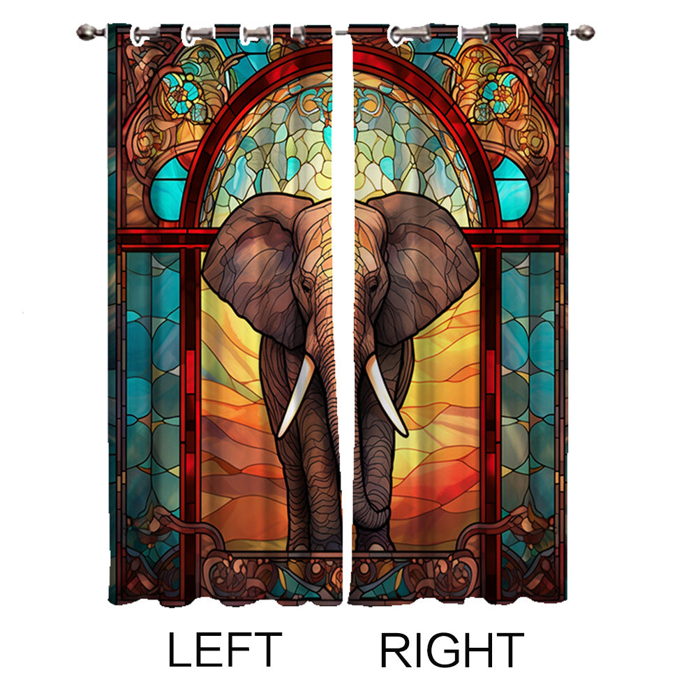 Bohemian Elephant 3D Window Curtains for Home Decor