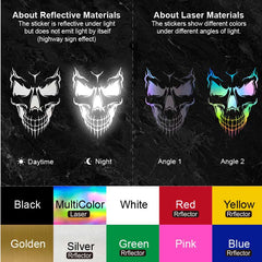 Reflective Skull Art Car Sticker - Stylish Car Decor