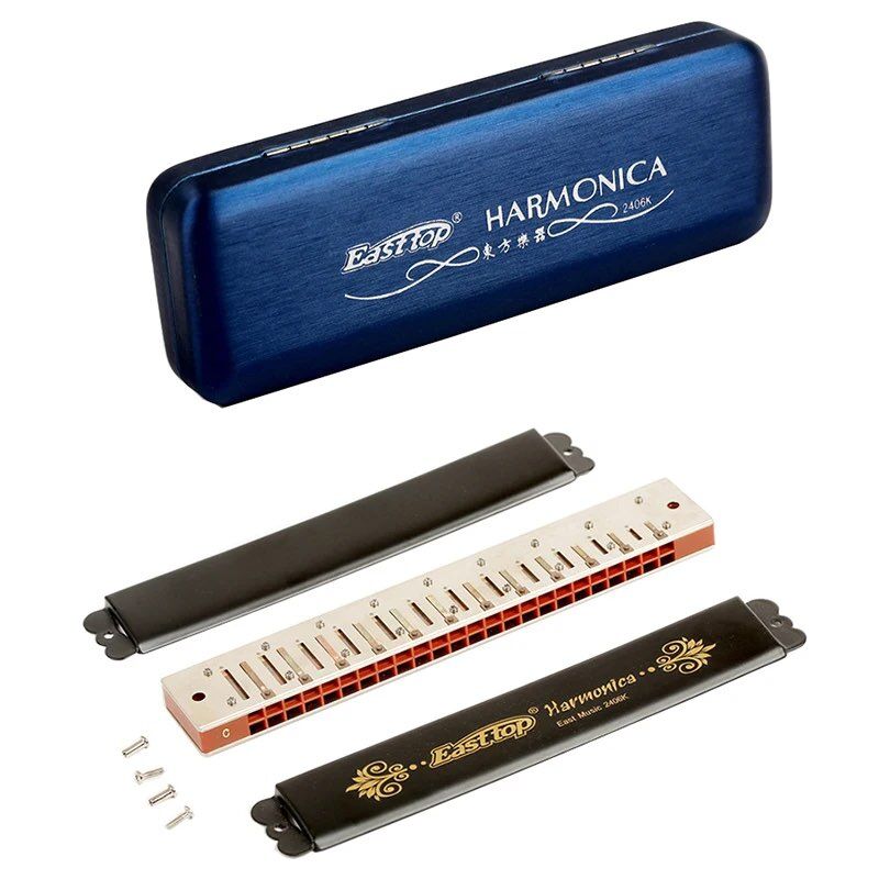 East 24 Hole Tremolo Harmonica in Key of C for Adults, Students, Professionals