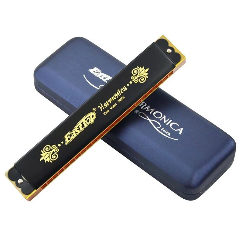 East 24 Hole Tremolo Harmonica in Key of C for Adults, Students, Professionals