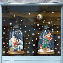 Christmas Window Stickers Merry Christmas Decorations Waterproof PVC Stickers