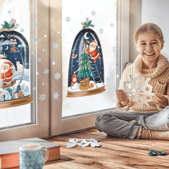 Christmas Window Stickers Merry Christmas Decorations Waterproof PVC Stickers
