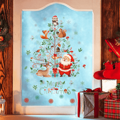 Christmas Window Clings Santa Claus Stickers Holiday Decor PVC Sticker