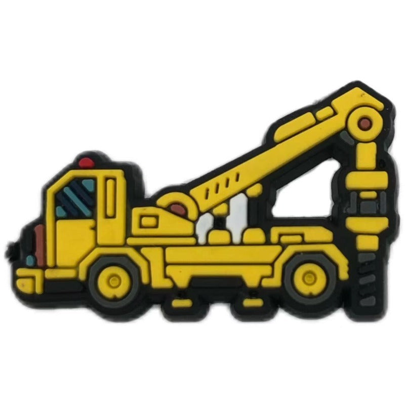 12pcs Cartoon Digger Shoes Charms Boys Shoes Buckle PVC Soft Rubber