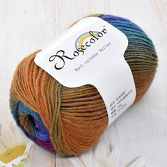 100% Wool Yarn Rainbow 50g 180m Hand Knitting Crochet Woolen Yarn