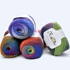 100% Wool Yarn Rainbow 50g 180m Hand Knitting Crochet Woolen Yarn