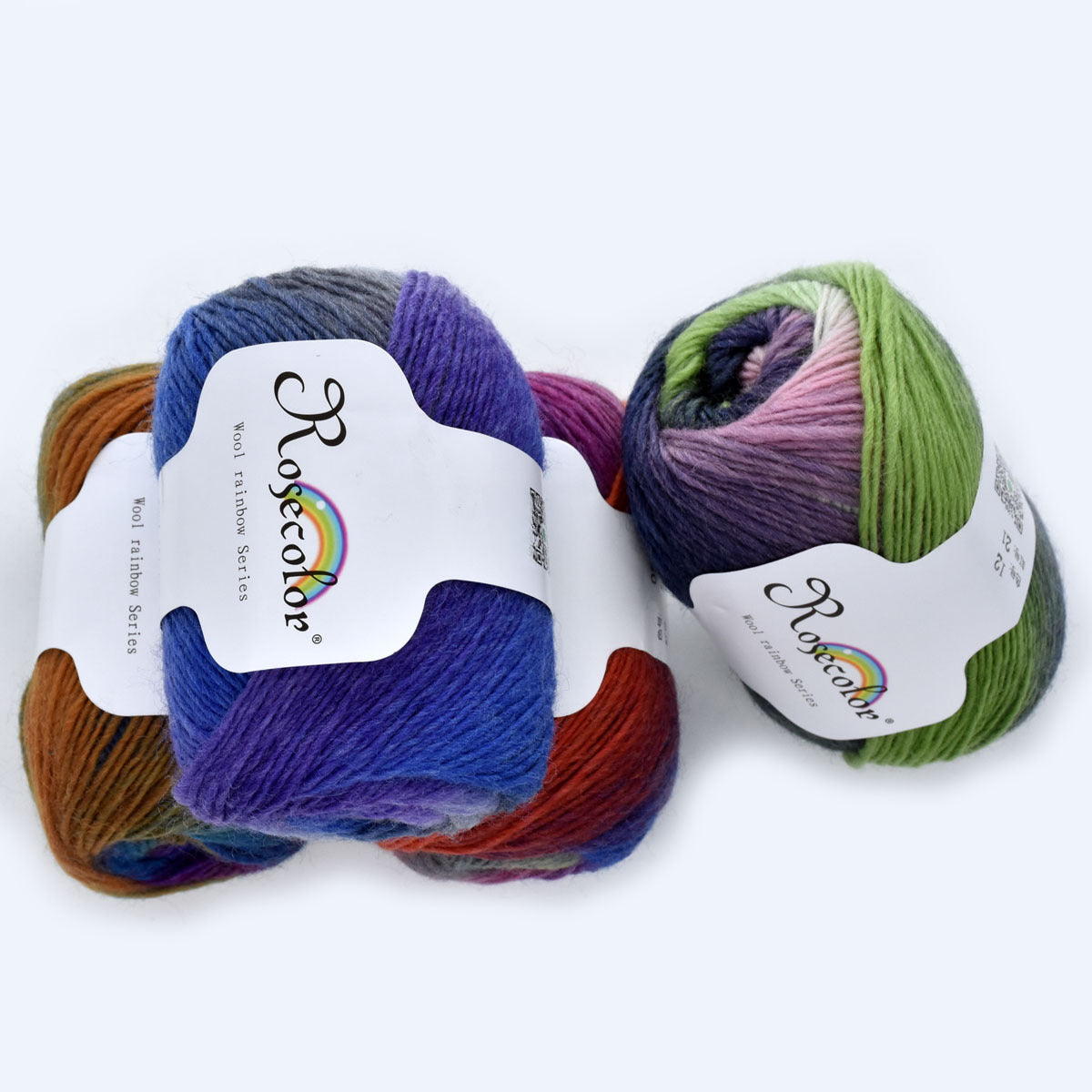 100% Wool Yarn Rainbow 50g 180m Hand Knitting Crochet Woolen Yarn