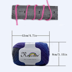 100% Wool Yarn Rainbow 50g 180m Hand Knitting Crochet Woolen Yarn