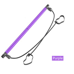 Portable Pilates Stretching Stick with Resistance Band, Yoga Auxiliary Equipment