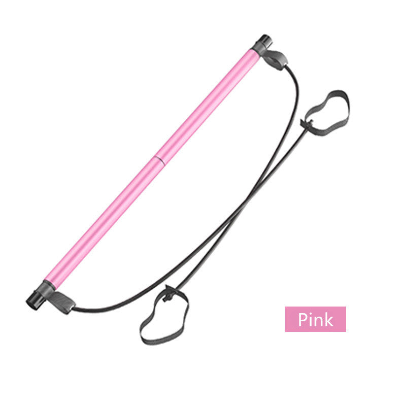Portable Pilates Stretching Stick with Resistance Band, Yoga Auxiliary Equipment