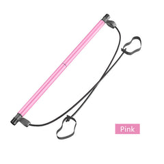 Portable Pilates Stretching Stick with Resistance Band, Yoga Auxiliary Equipment