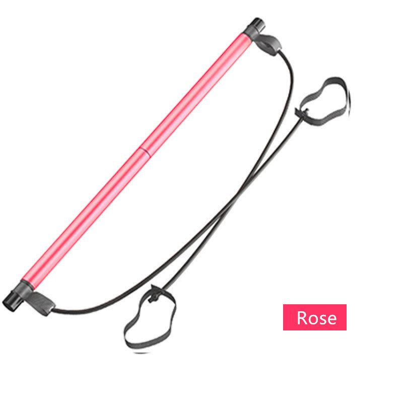 Portable Pilates Stretching Stick with Resistance Band, Yoga Auxiliary Equipment